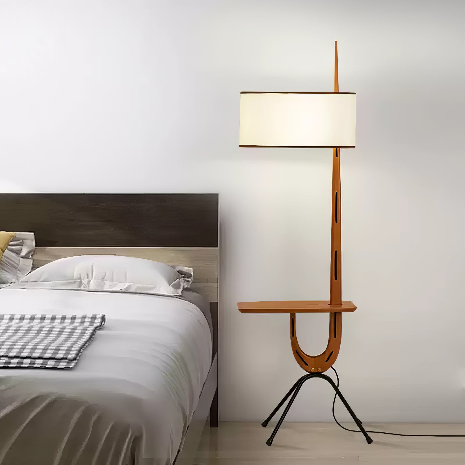 Vemara Mid Century Wood Floor Lamp - Letslighting