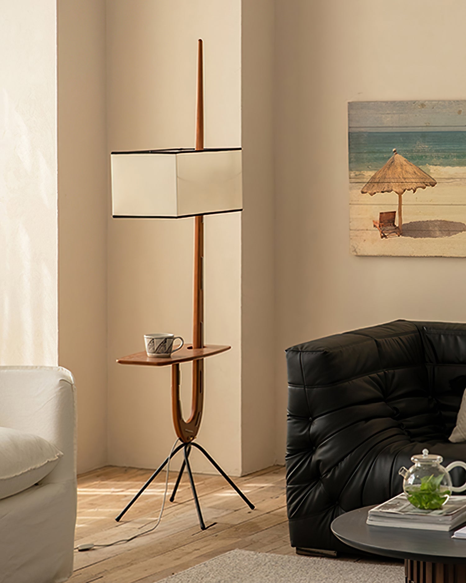 Vemara Mid Century Wood Floor Lamp - Letslighting