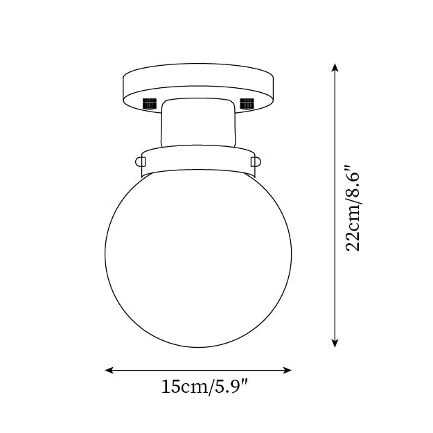 Aria Ceiling Lamp Globe Glass Orange - Letslighting