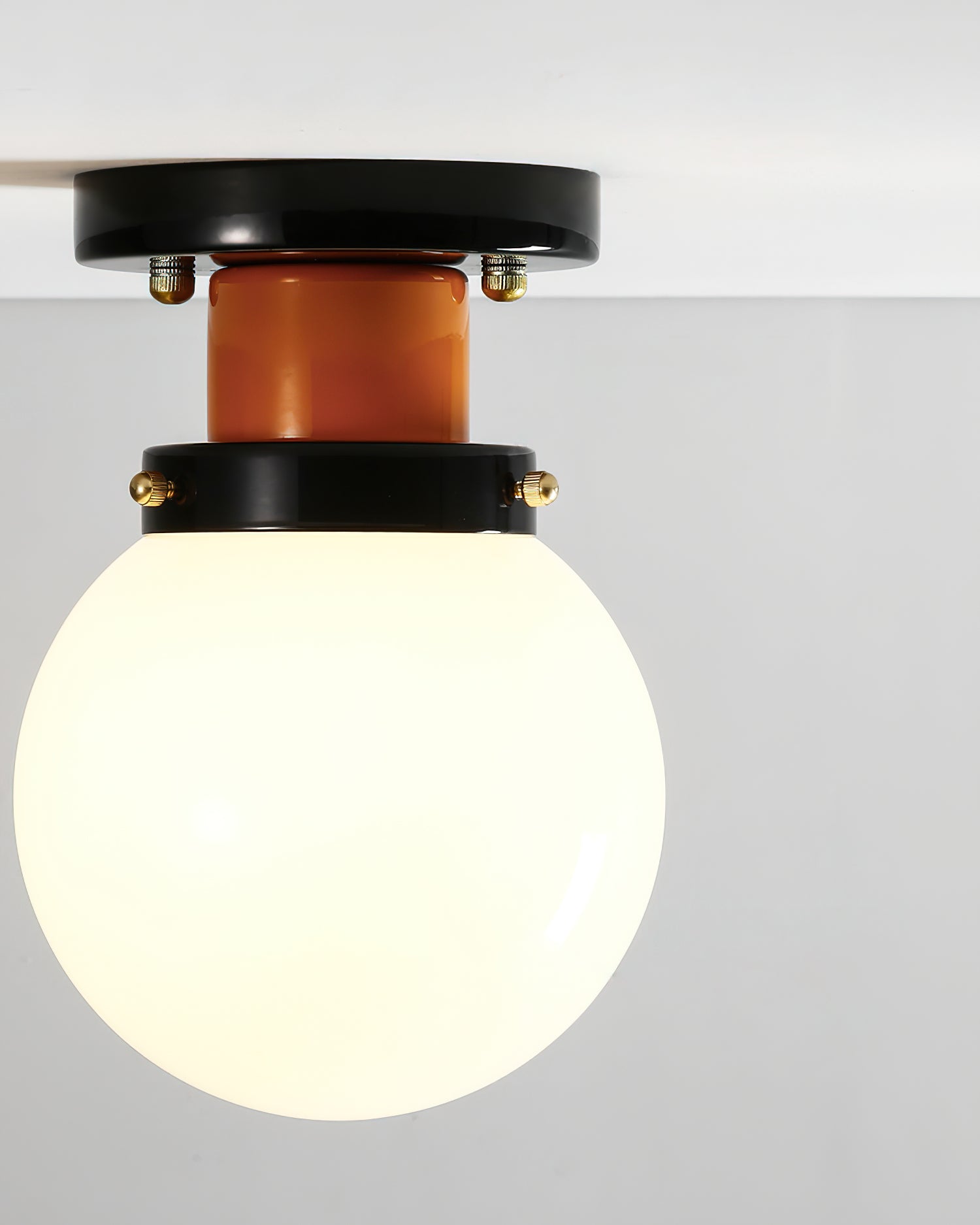 Aria Ceiling Light Spherical Glass Orange Black - Letslighting