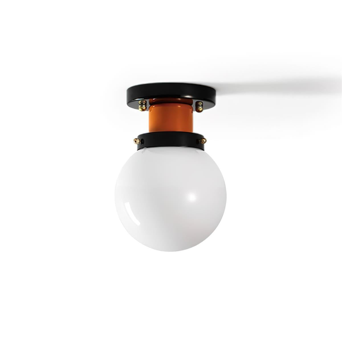 Aria Ceiling Light Spherical Glass Orange Black - Letslighting