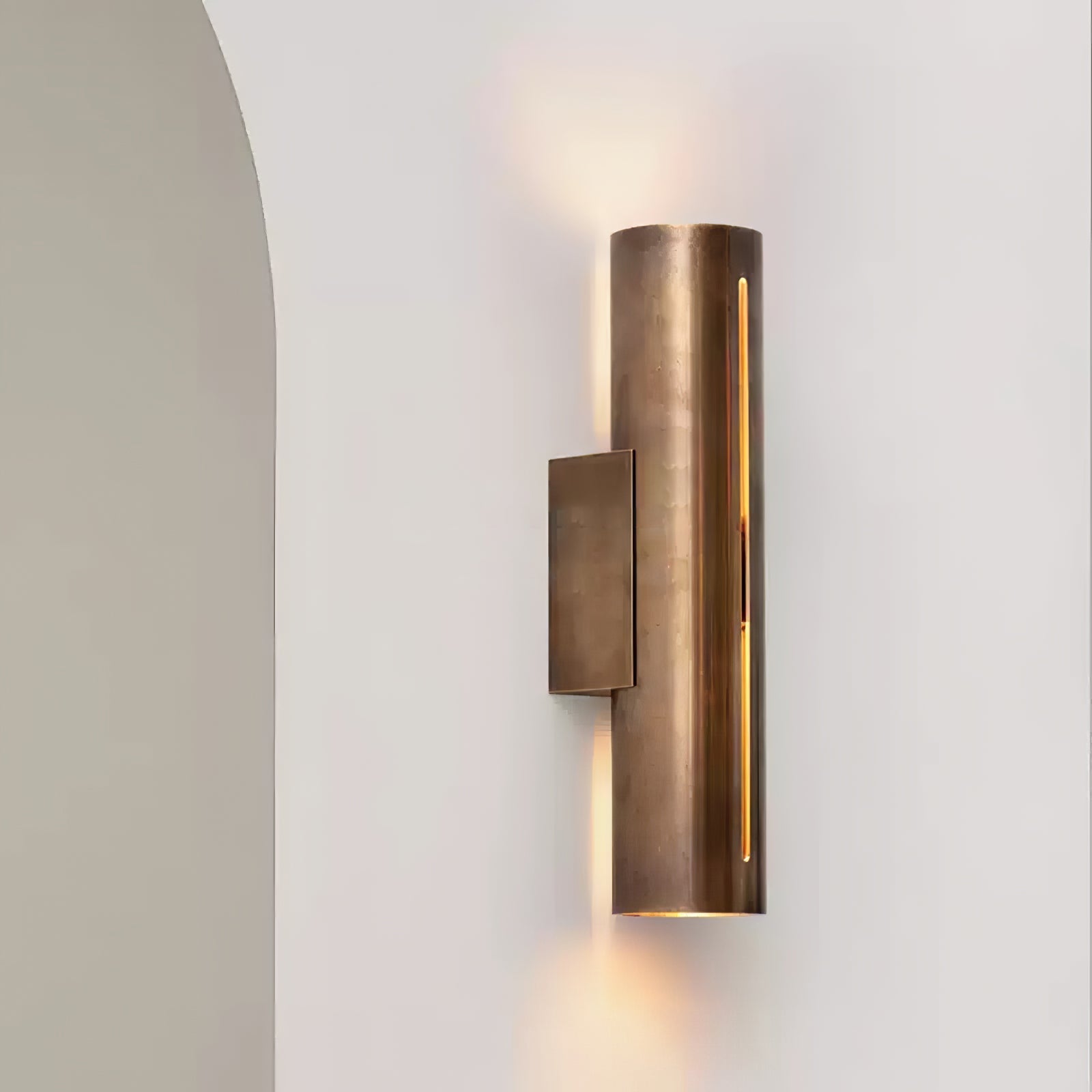 Avsilara Modern Minimalist Cylinder Brass Wall Light - Letslighting