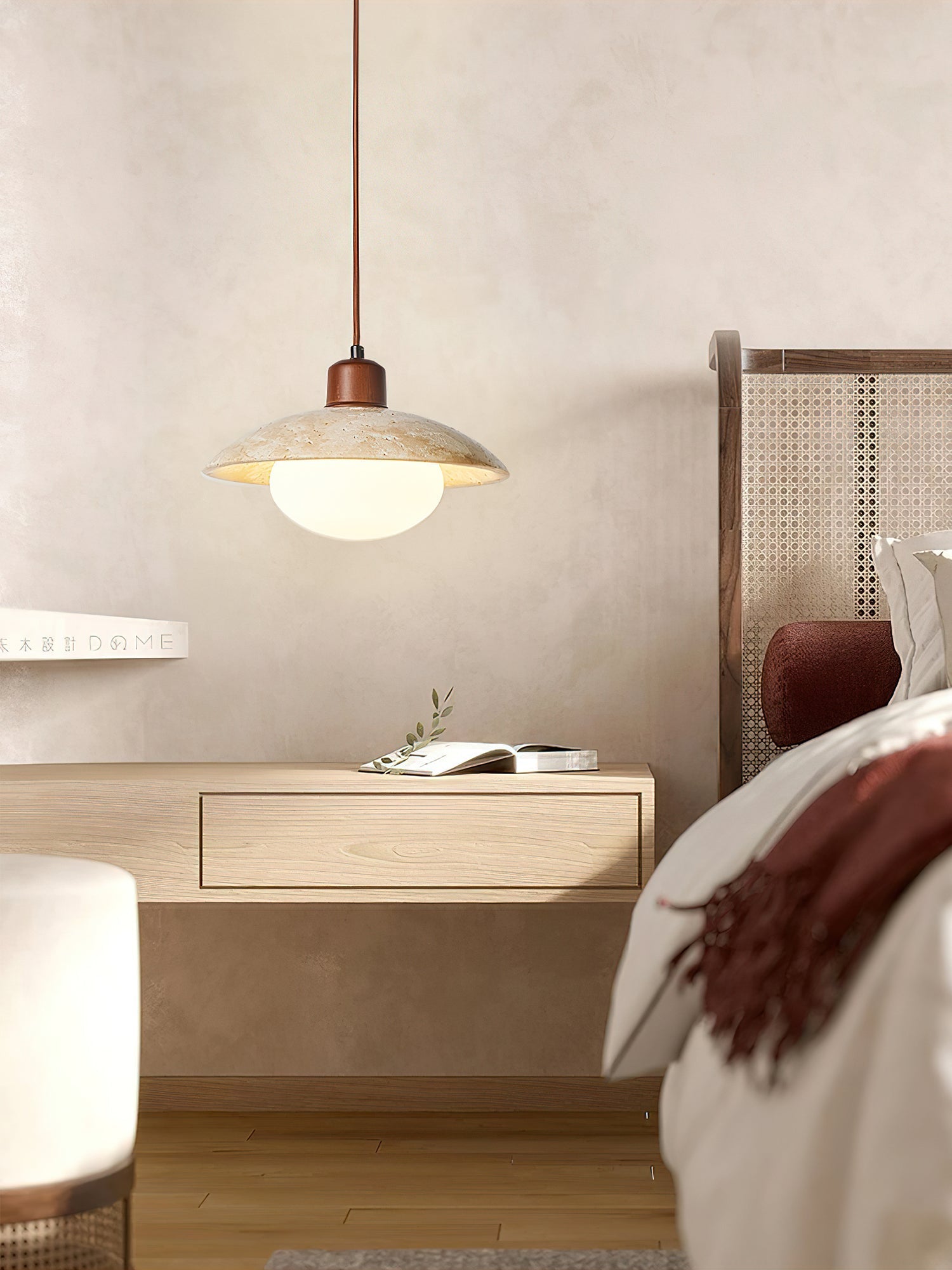 Onorarae Dome-Shade Travertine Pendant Light - Letslighting