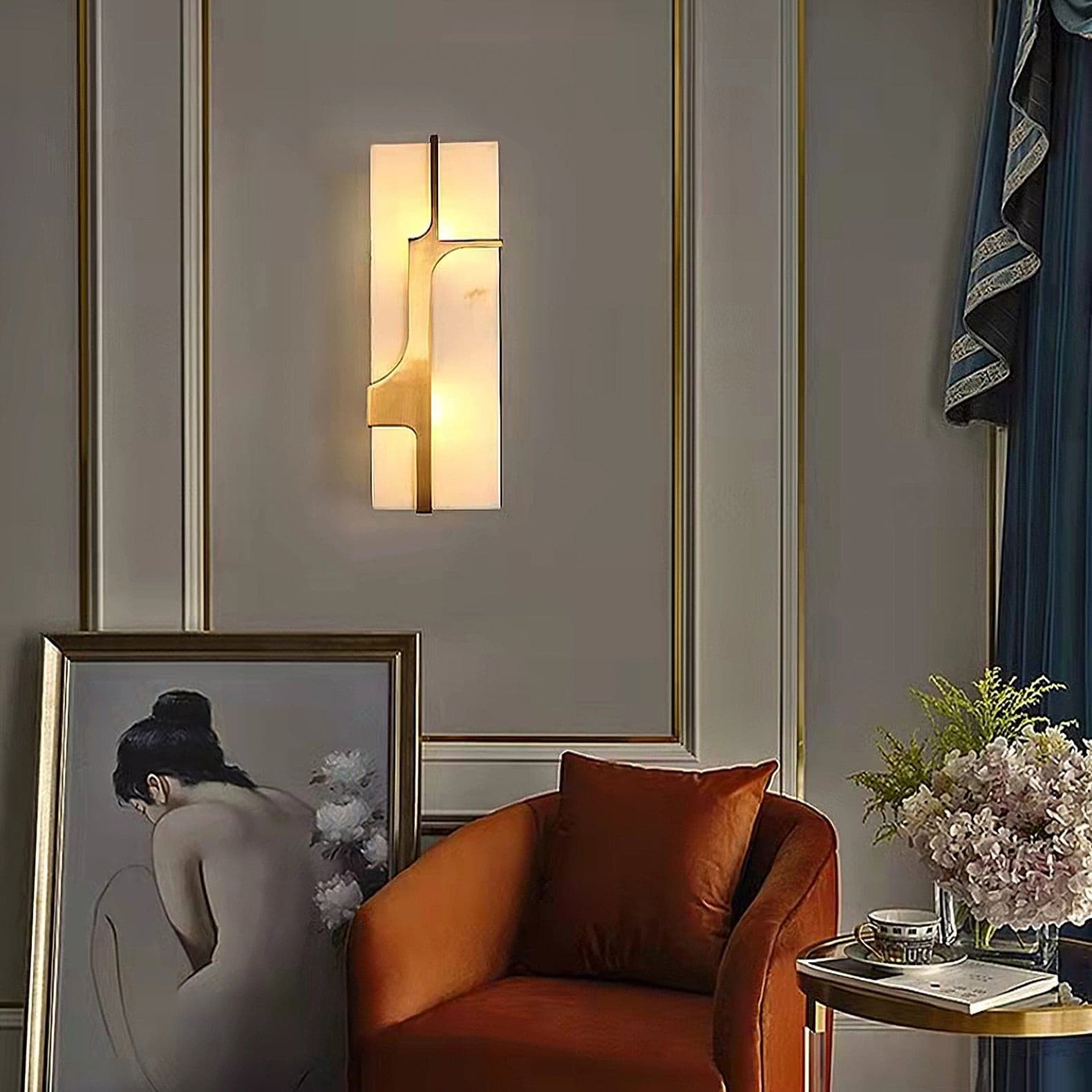 Ariel Wall Lamp Alabaster & Brass Elegance - Letslighting