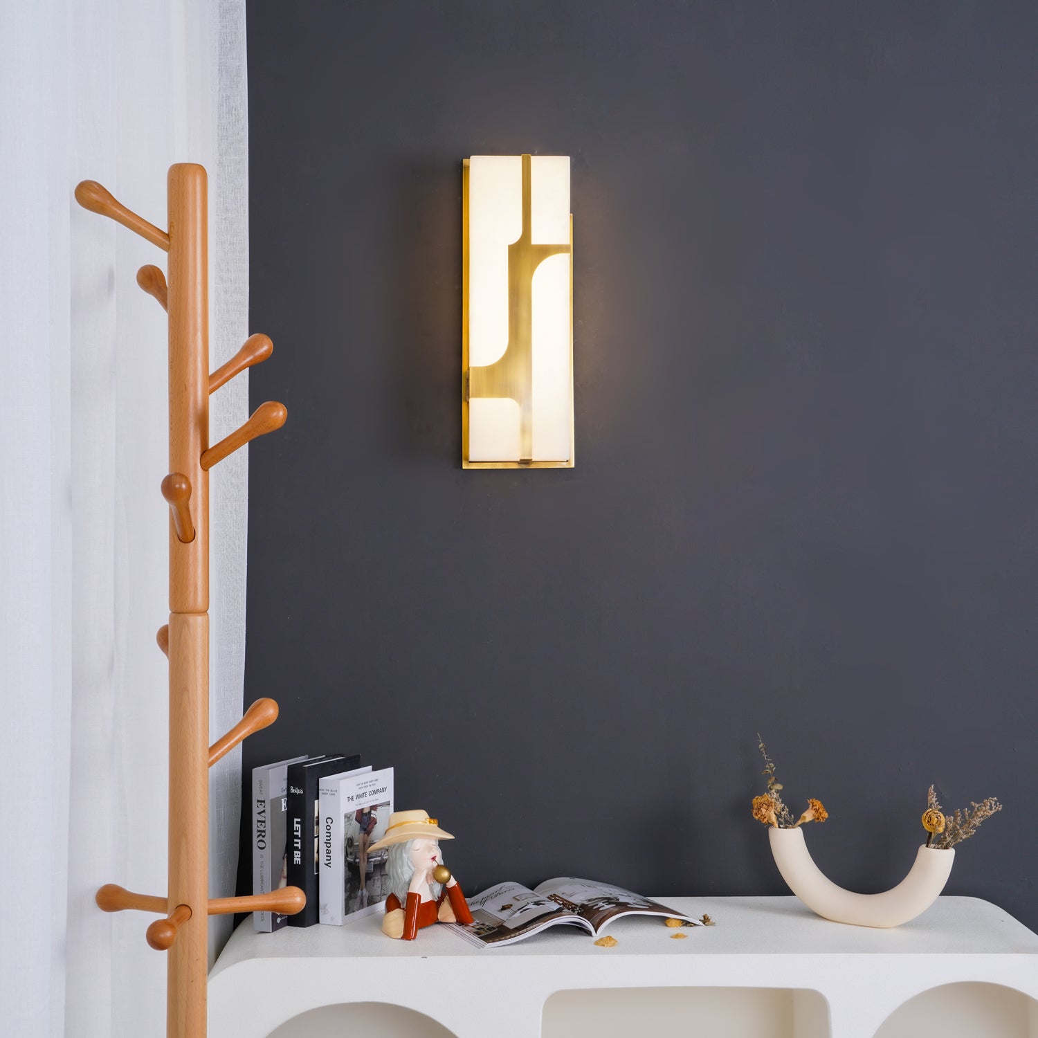 Ariel Wall Lamp Alabaster & Brass Elegance - Letslighting