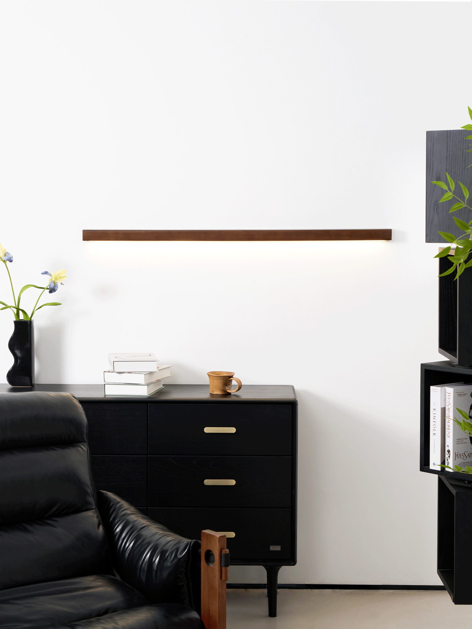 Lustra Wall Light Wood Linear Minimalist LED - Letslighting