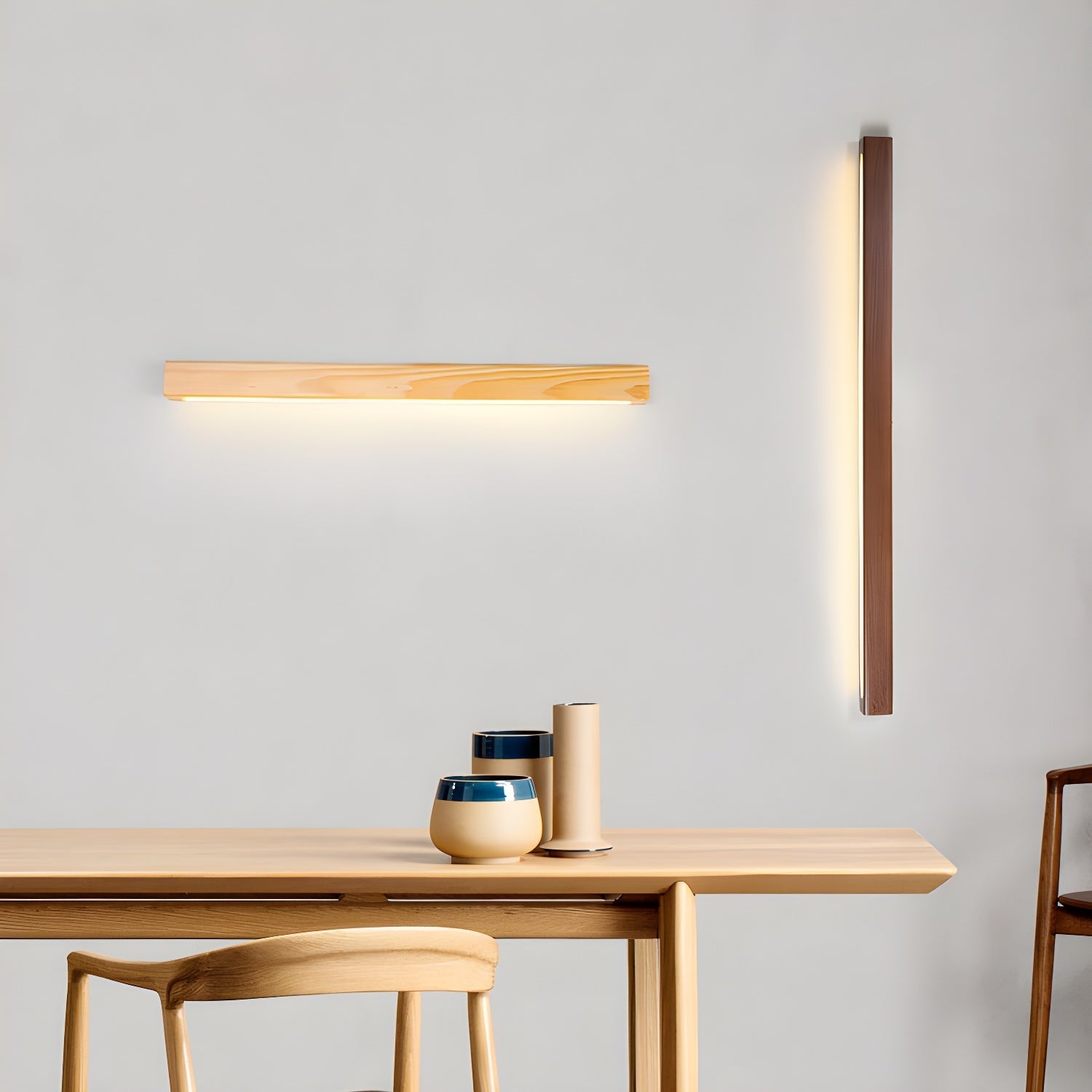 Lustra Wall Light Wood Linear Minimalist LED - Letslighting