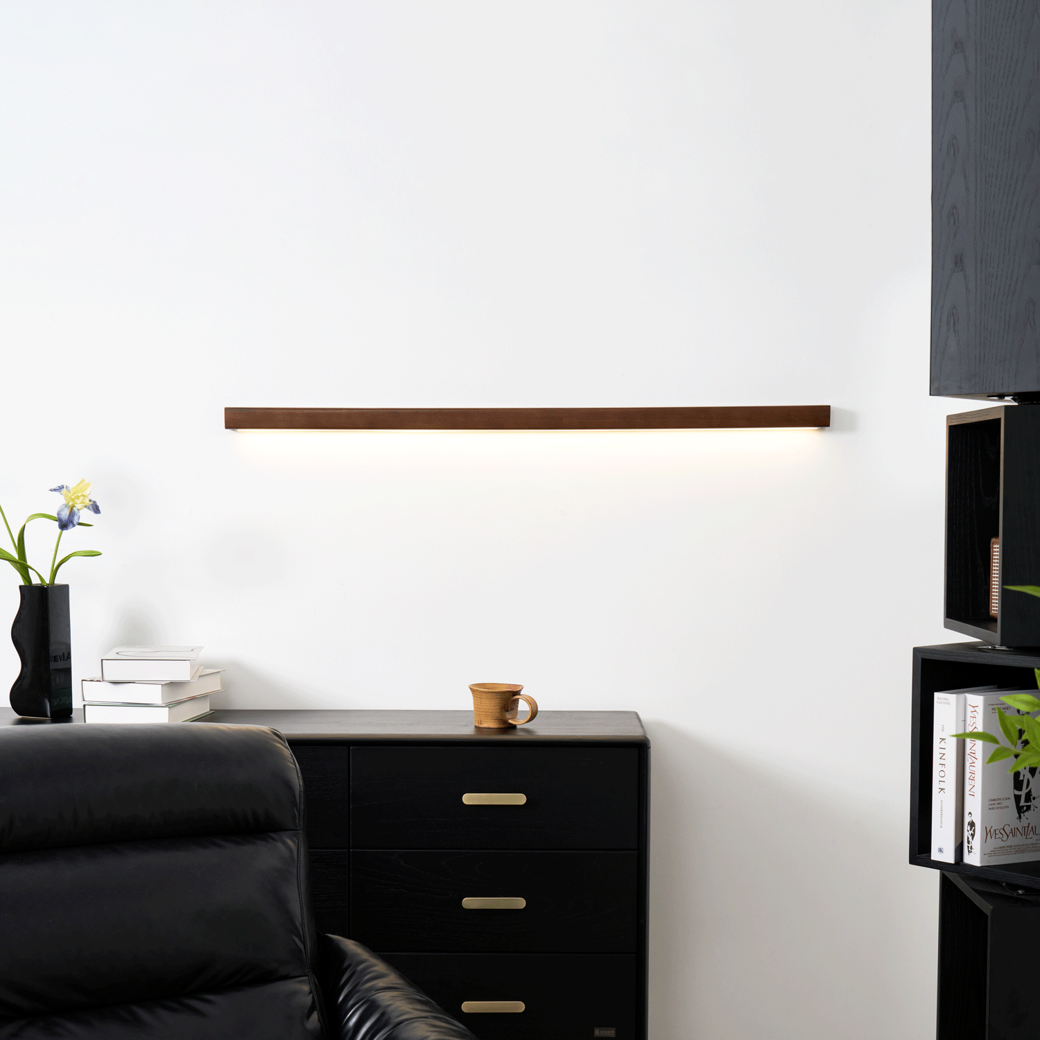 Lustra Wall Light Wood Linear Minimalist LED - Letslighting