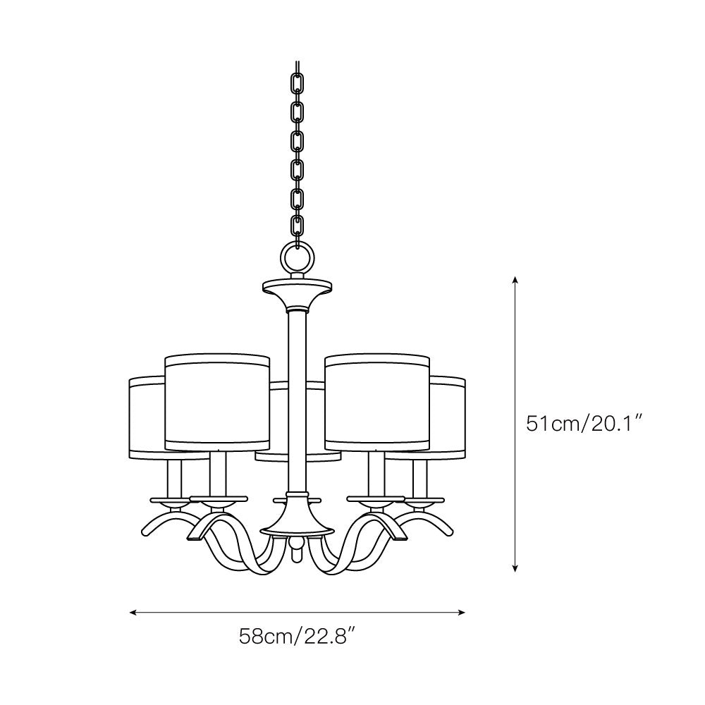Vatnuvys Traditional Premium Brass Fabric Chandelier - Letslighting