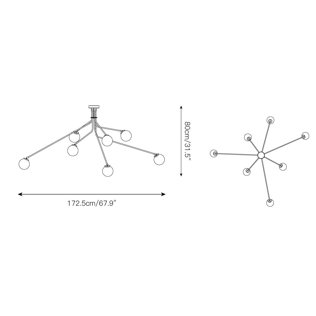 Vatnuvyo Modern Minimalist Brass Glass Ceiling Lamp - Letslighting