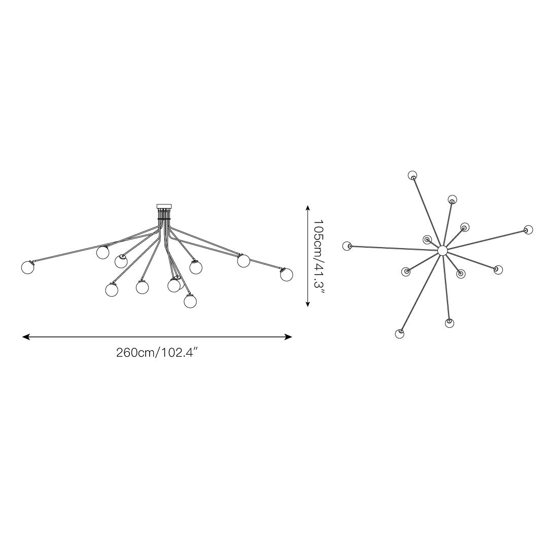 Vatnuvyo Modern Minimalist Brass Glass Ceiling Lamp - Letslighting