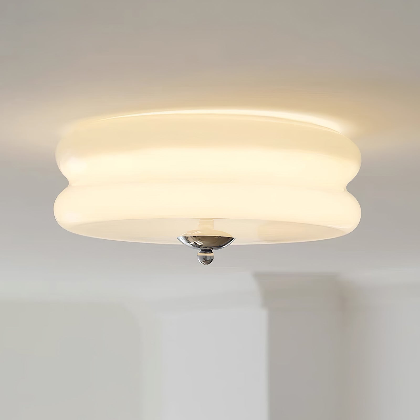ValentinaVintage Round Flush Mount Ceiling Light Two Layer