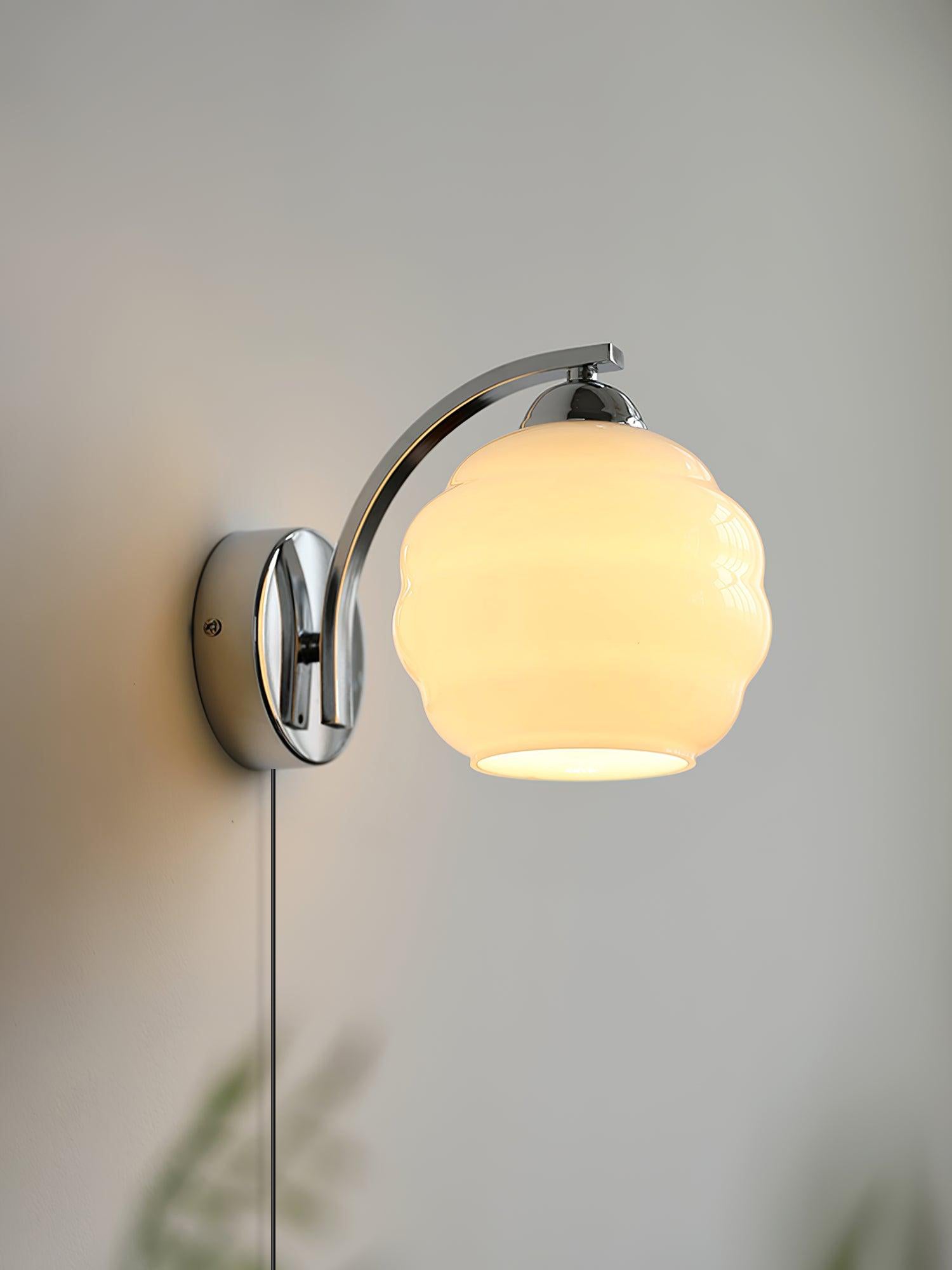 Lustra Wall Lamp Art Deco Glass Chrome - Letslighting