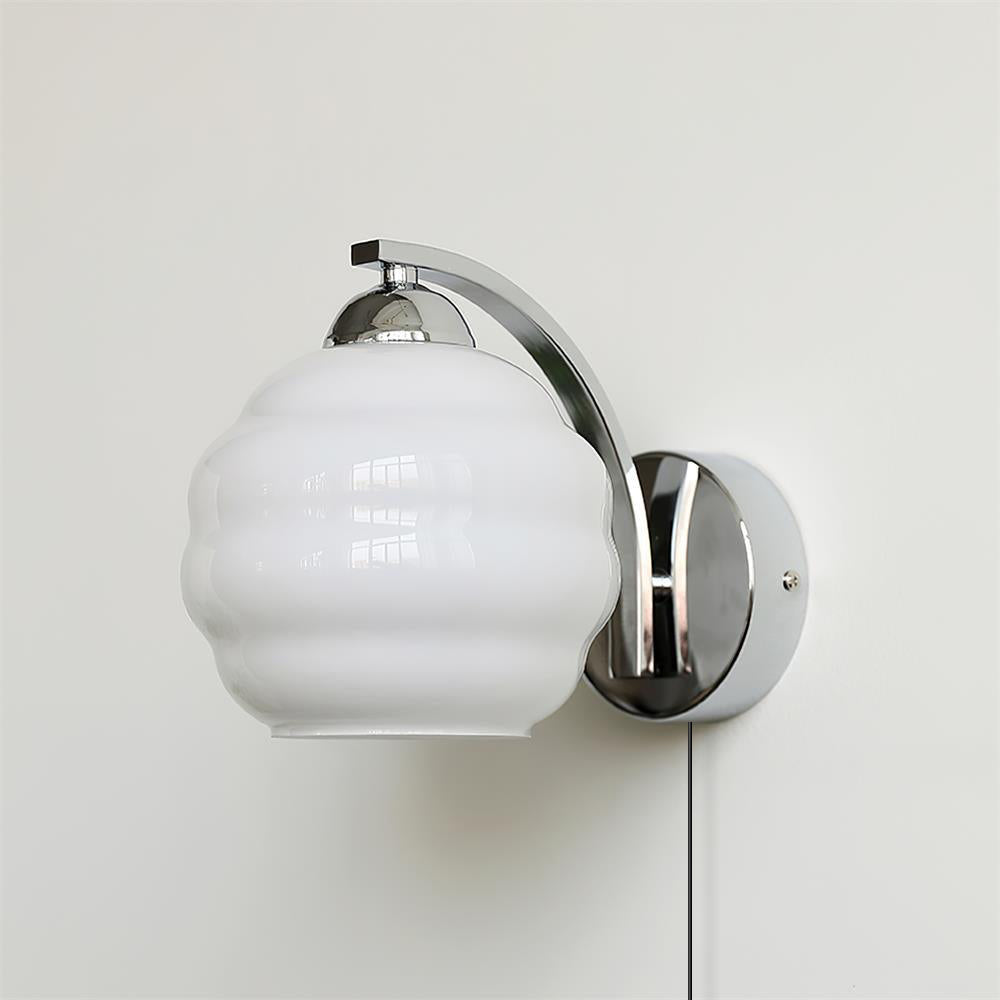 Lustra Wall Lamp Art Deco Glass Chrome - Letslighting