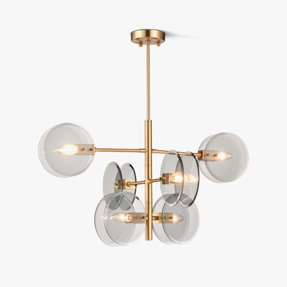 Aurora Chandelier Smoke Glass Round Layered - Letslighting