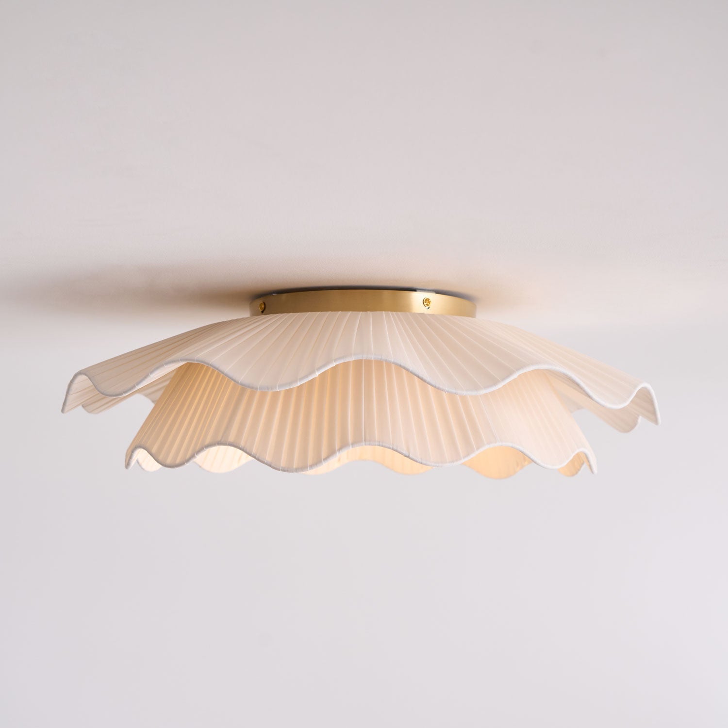 Mylirira Premium Elegance Wave Brass Fabric Ceiling Lamp - Letslighting