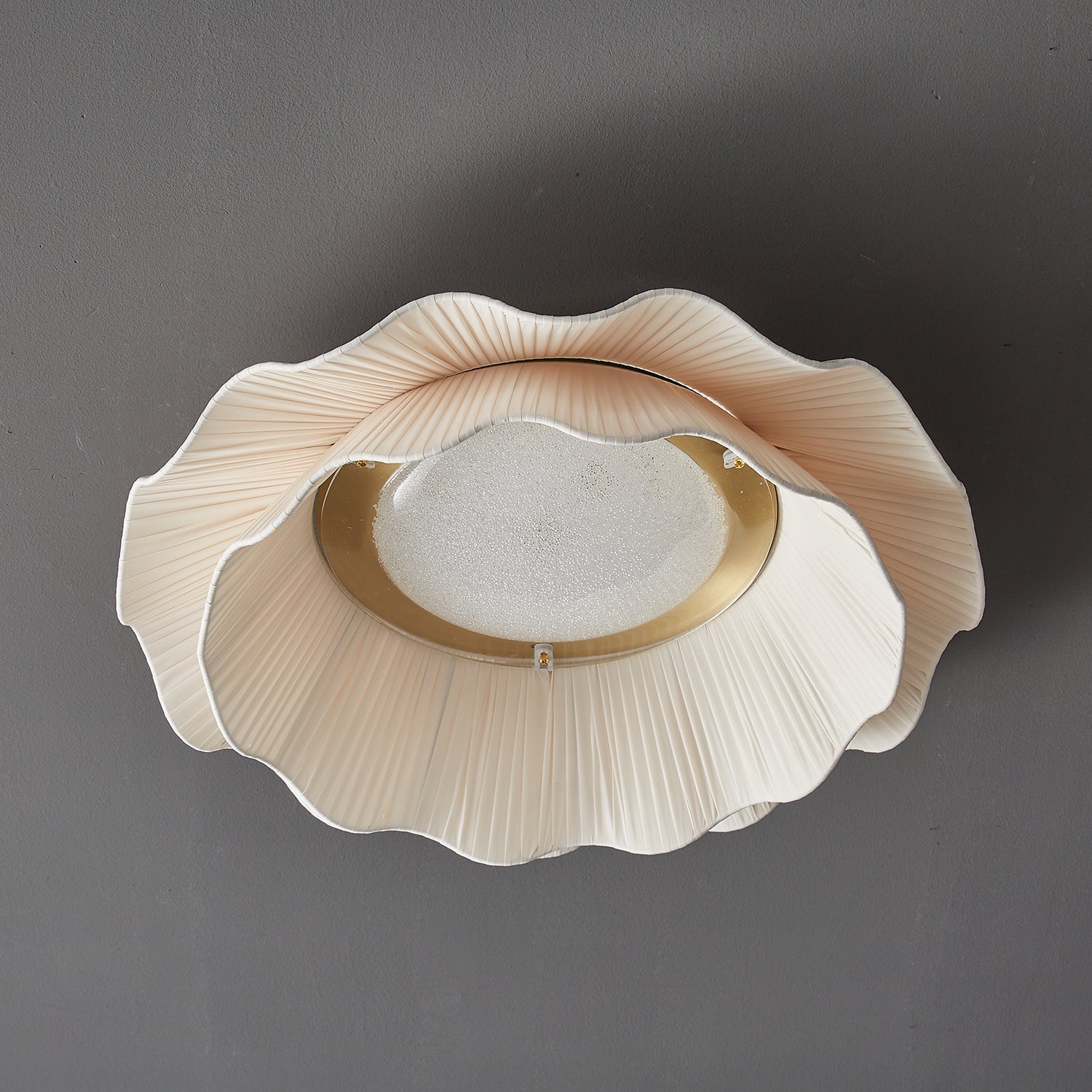 Mylirira Premium Elegance Wave Brass Fabric Ceiling Lamp - Letslighting