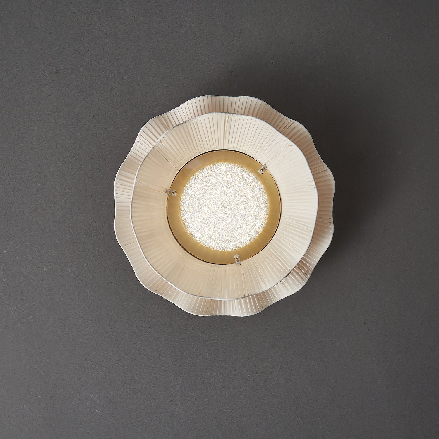 Ritta  Fabric Wave Ceiling Light Brass