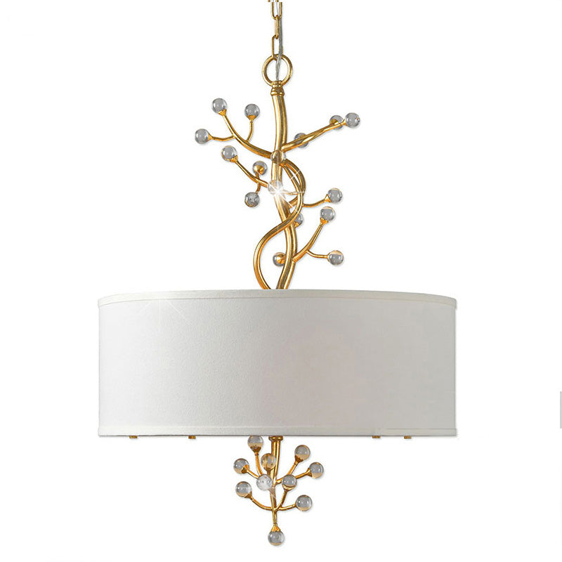 Drum Golden Branches Crystal Decoration Pendant Light - Letslighting