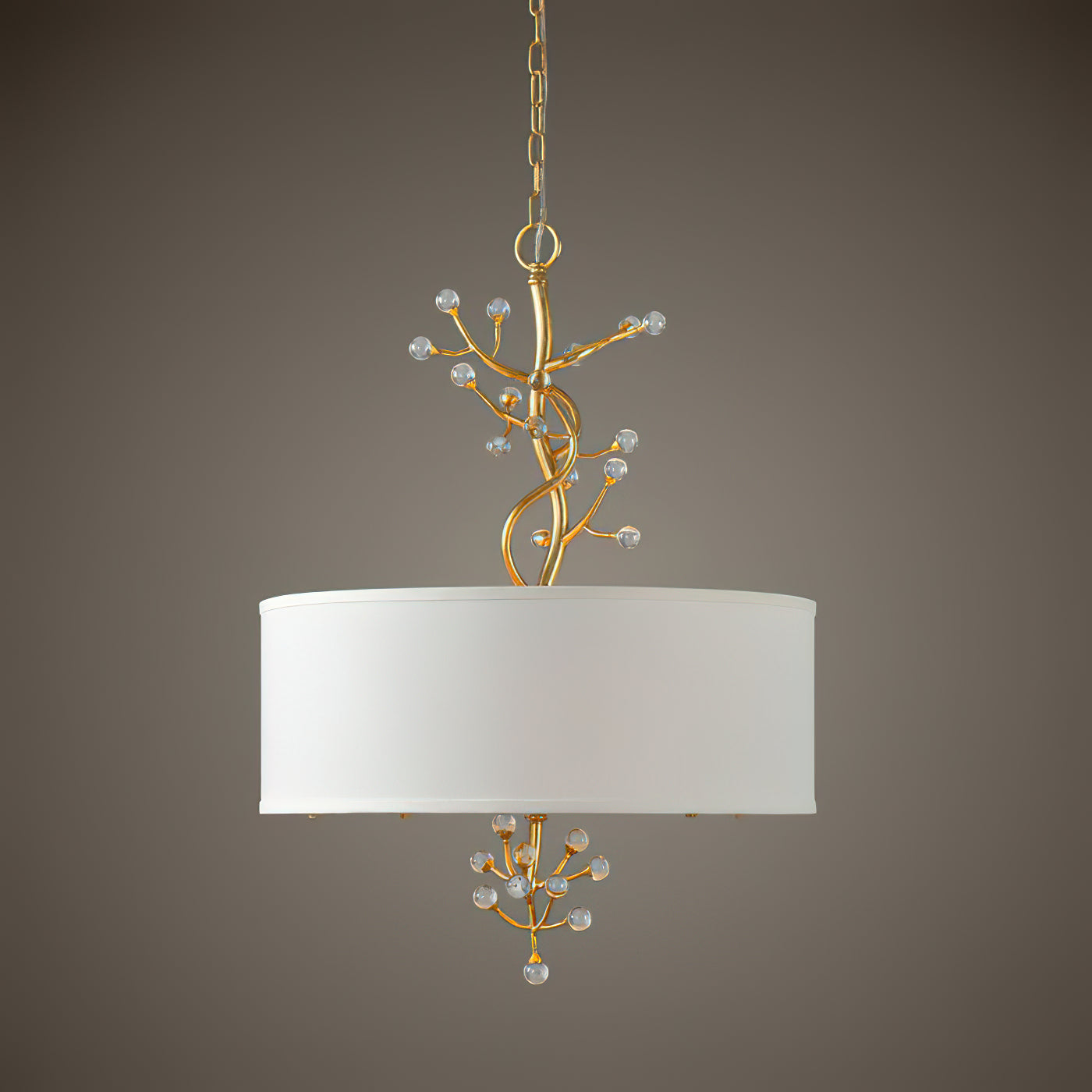 Drum Golden Branches Crystal Decoration Pendant Light - Letslighting