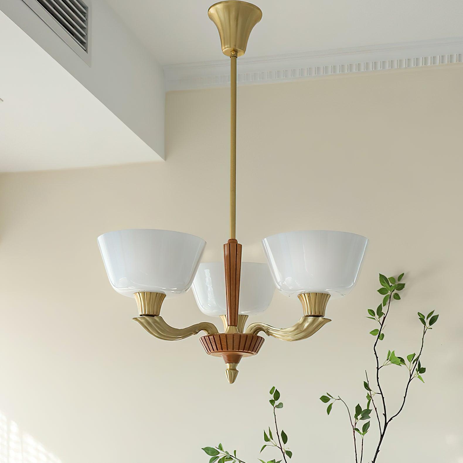 Lustra Chandelier Flared Shade Vintage - Letslighting