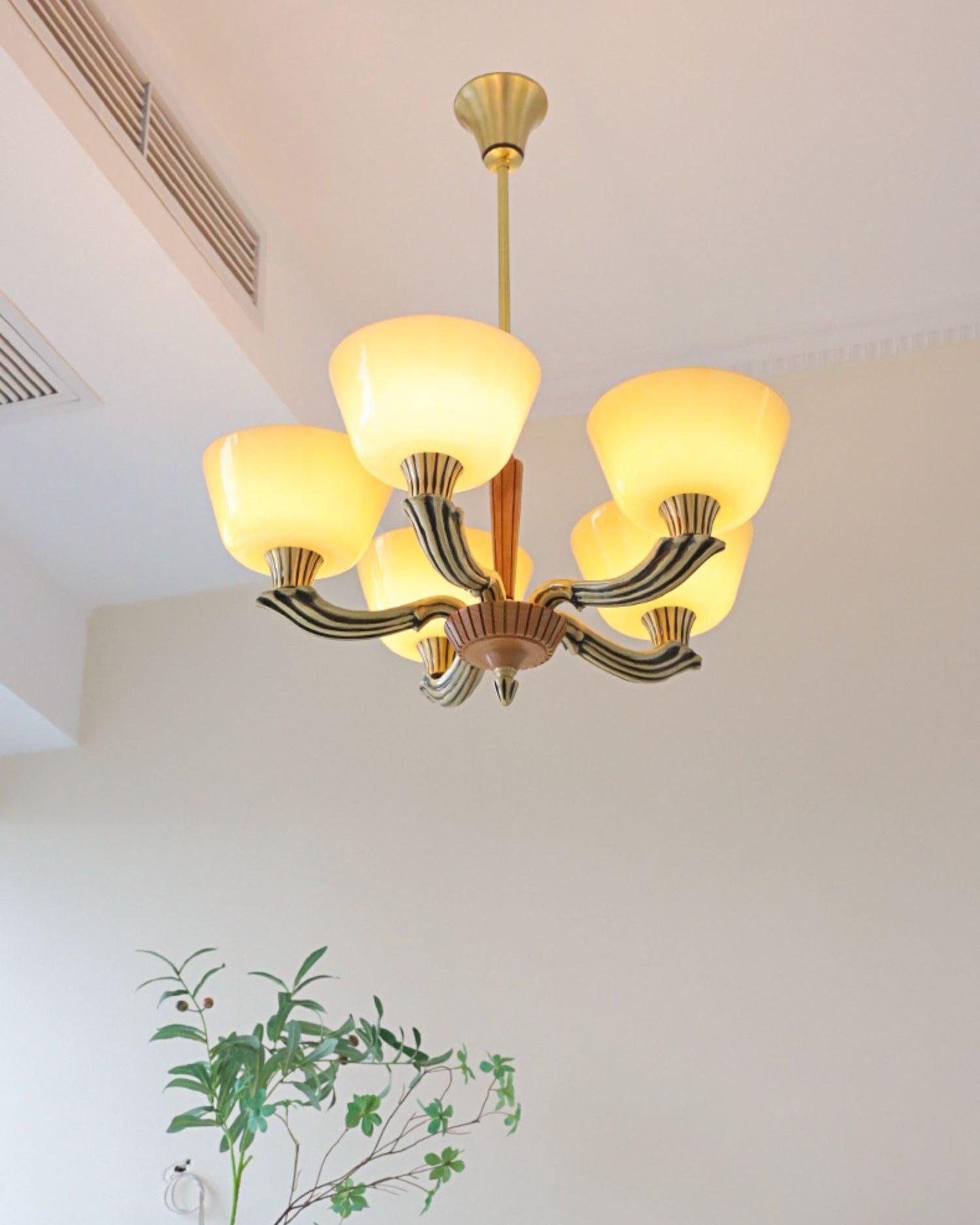 Lustra Chandelier Flared Shade Vintage - Letslighting