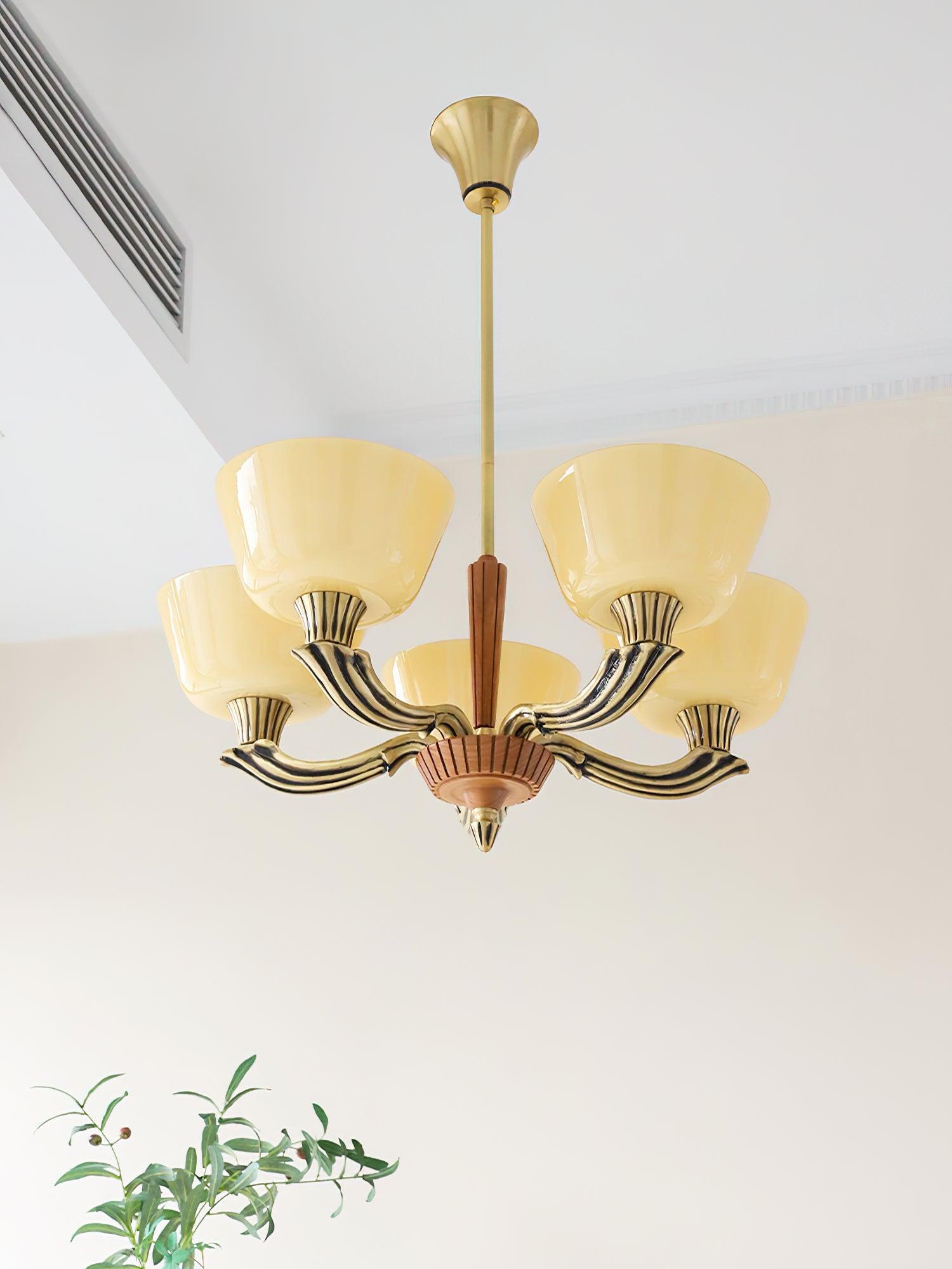 Lustra Chandelier Flared Shade Vintage - Letslighting