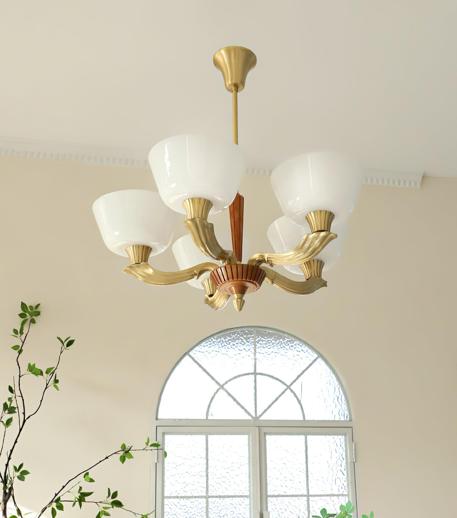 Lustra Chandelier Flared Shade Vintage - Letslighting