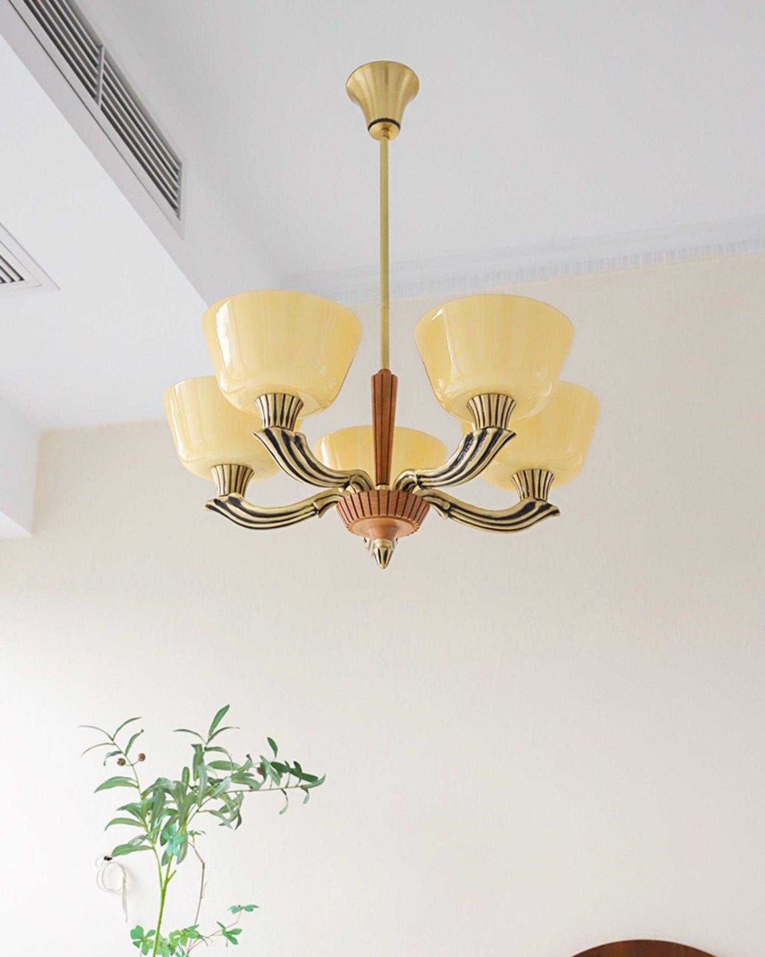 Lustra Chandelier Flared Shade Vintage - Letslighting