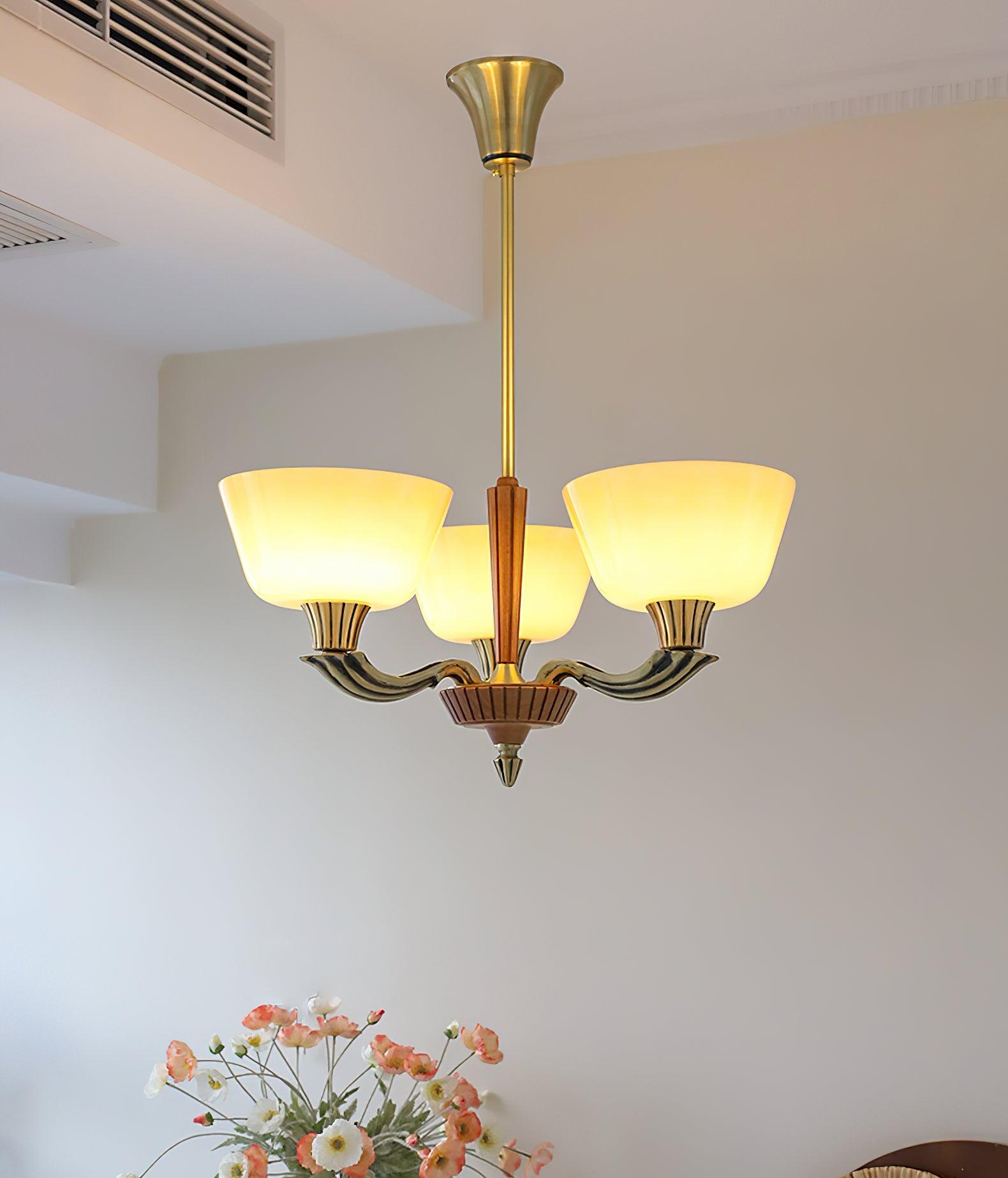 Lustra Chandelier Flared Shade Vintage - Letslighting