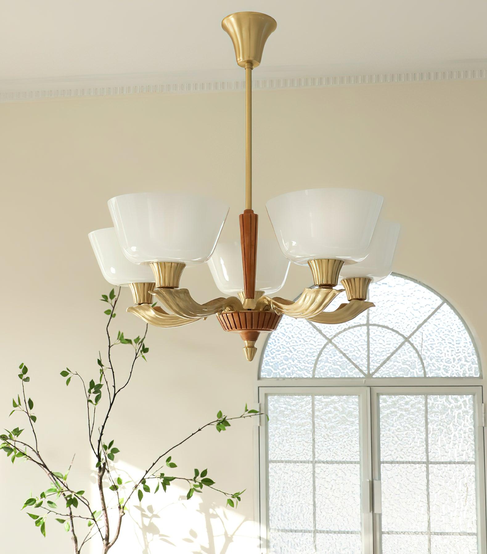 Lustra Chandelier Flared Shade Vintage - Letslighting