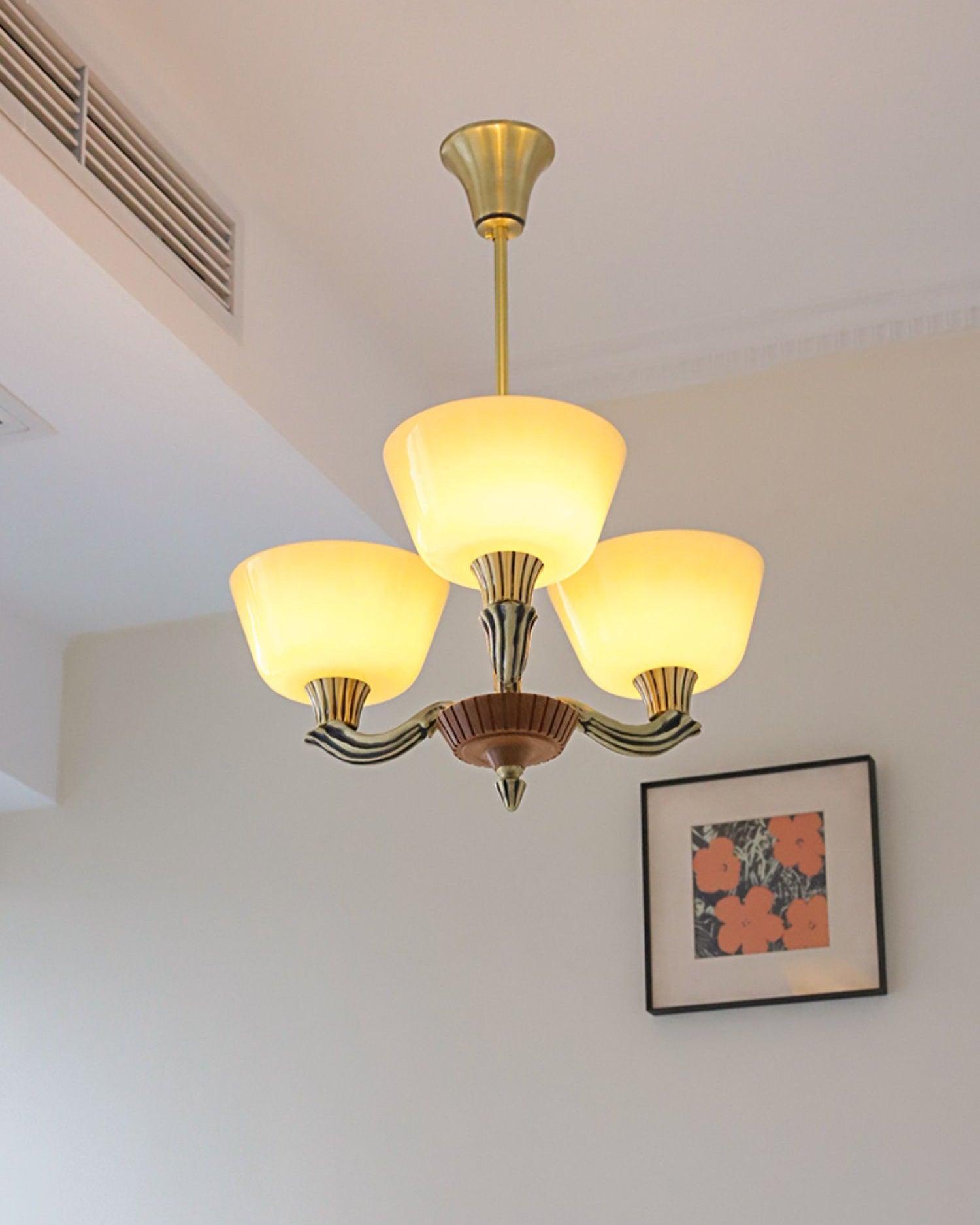 Lustra Chandelier Flared Shade Vintage - Letslighting