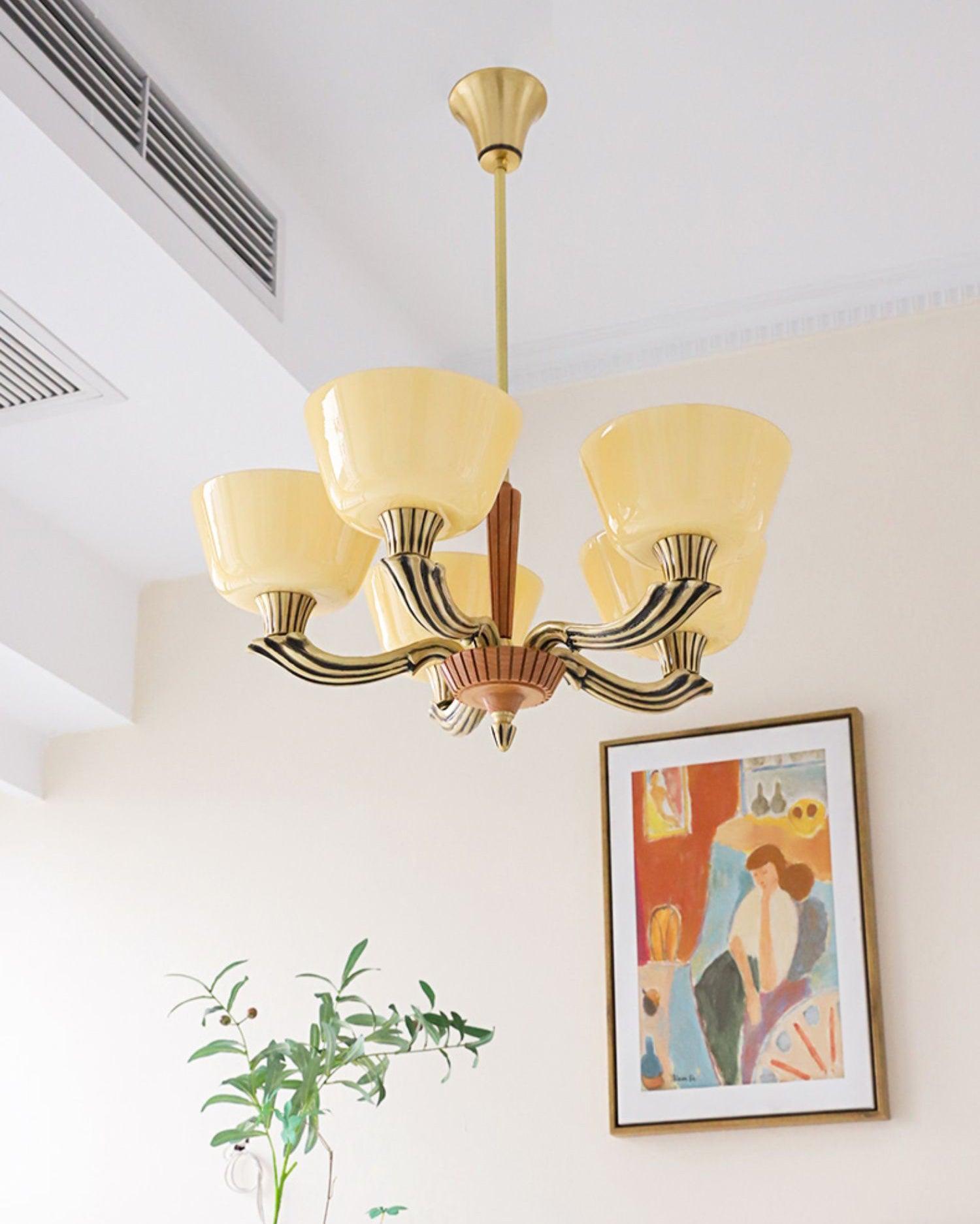 Lustra Chandelier Flared Shade Vintage - Letslighting