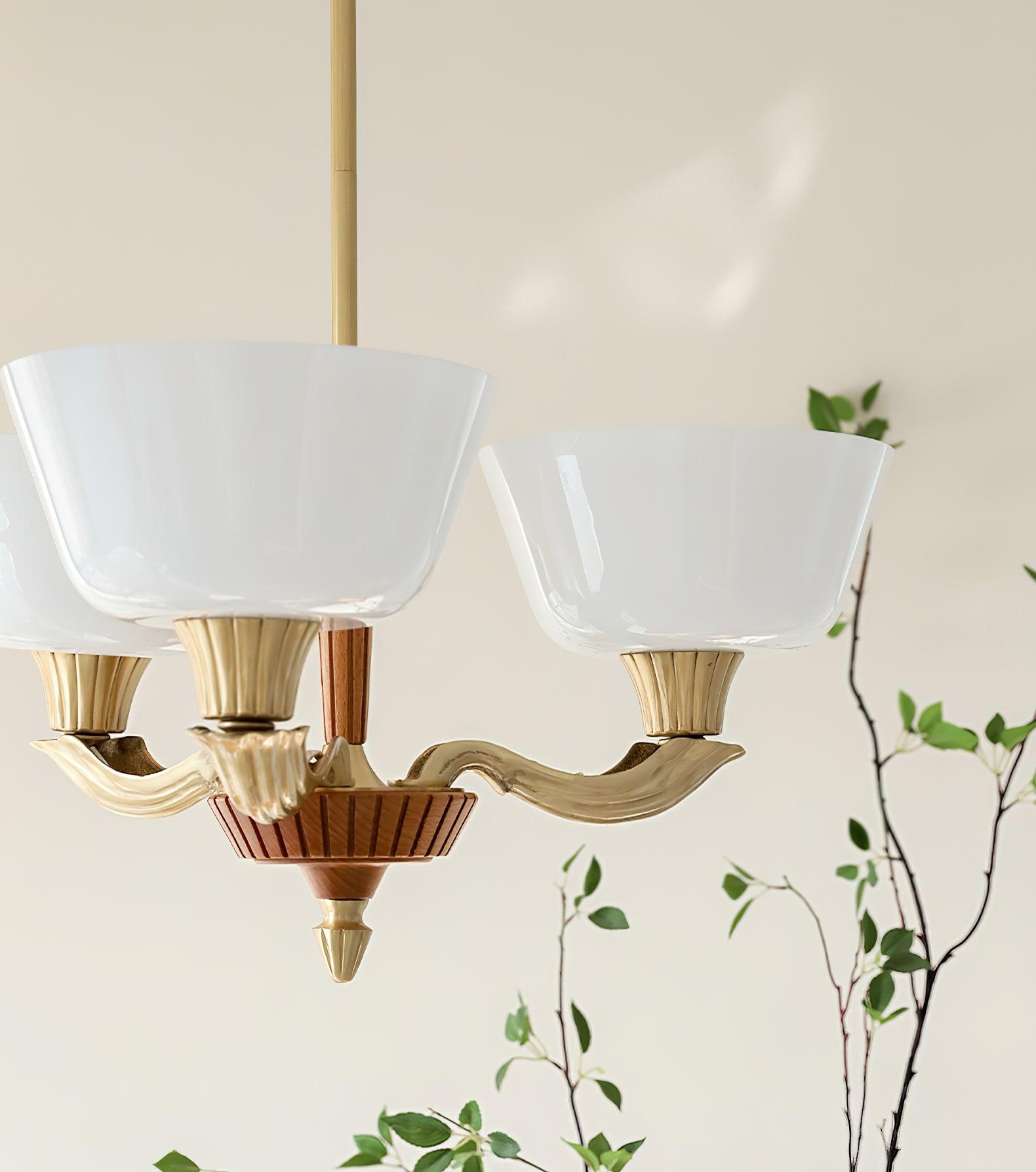 Lustra Chandelier Flared Shade Vintage - Letslighting