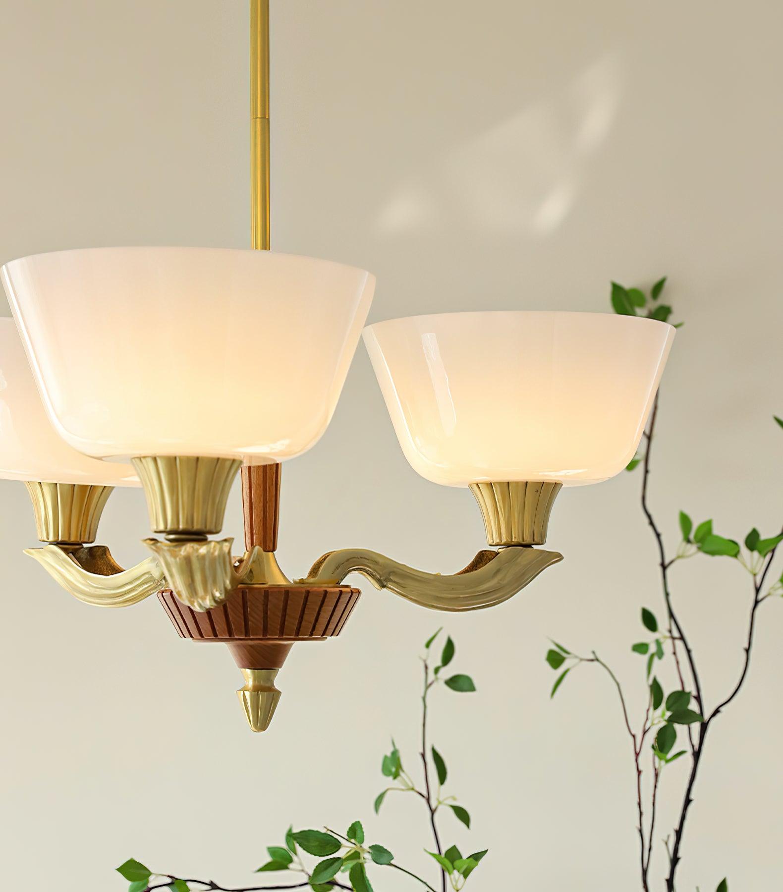 Lustra Chandelier Flared Shade Vintage - Letslighting