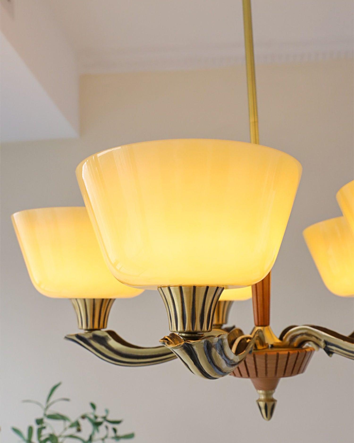 Lustra Chandelier Flared Shade Vintage - Letslighting
