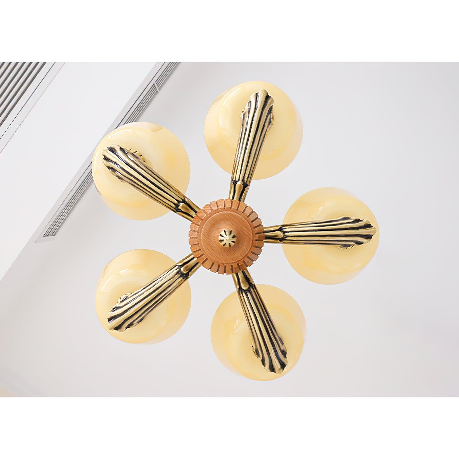 Lustra Chandelier Flared Shade Vintage - Letslighting