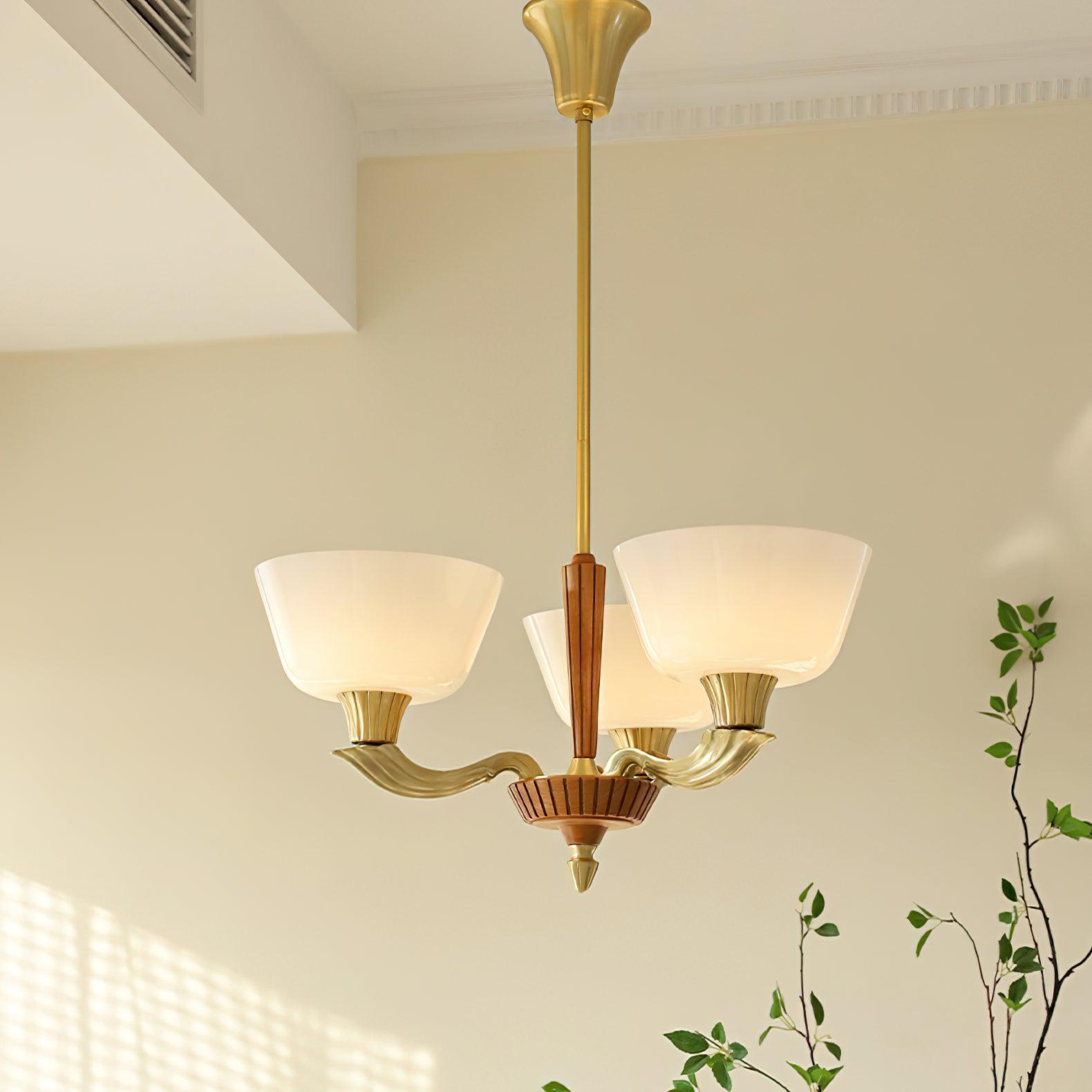 Lustra Chandelier Flared Shade Vintage - Letslighting