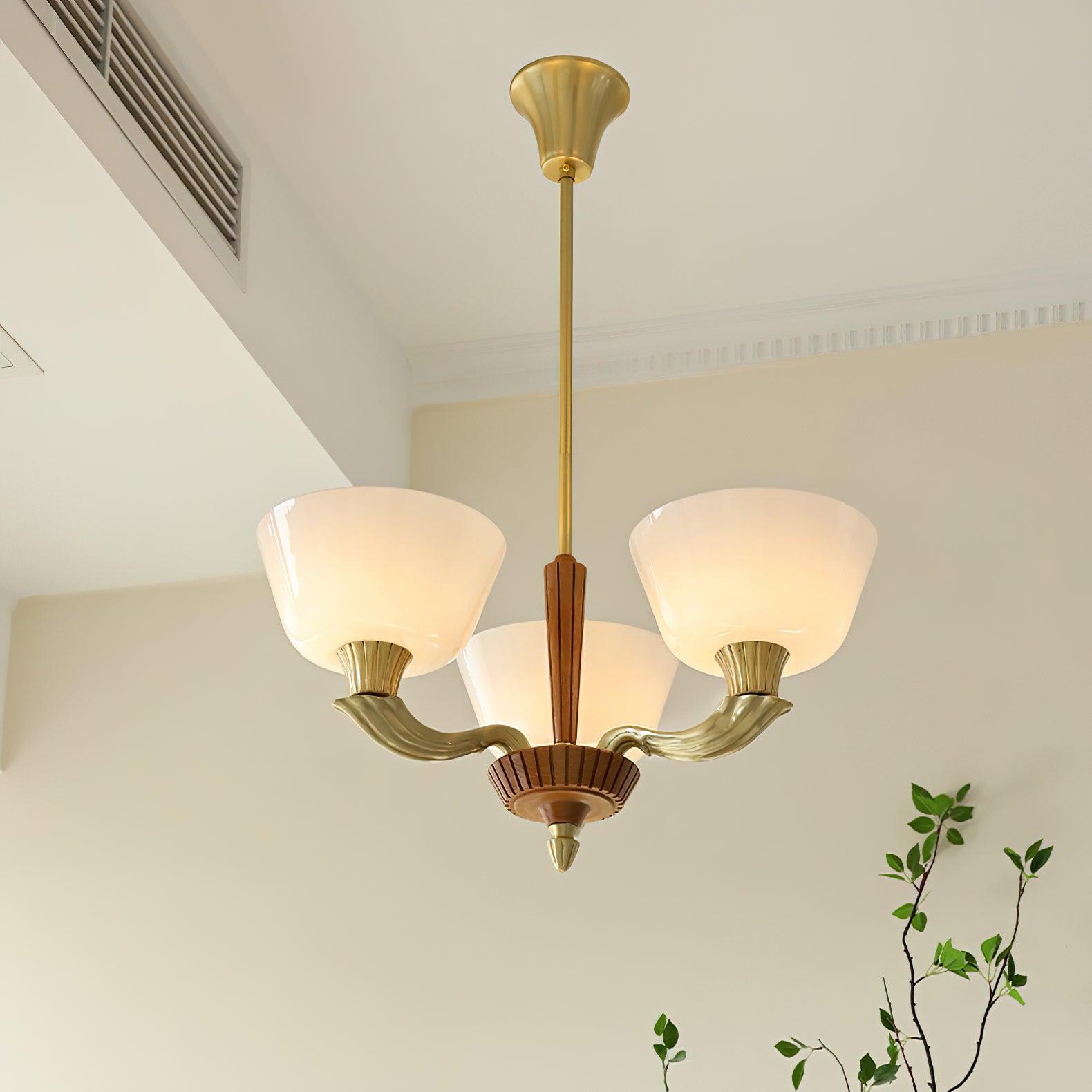 Lustra Chandelier Flared Shade Vintage - Letslighting