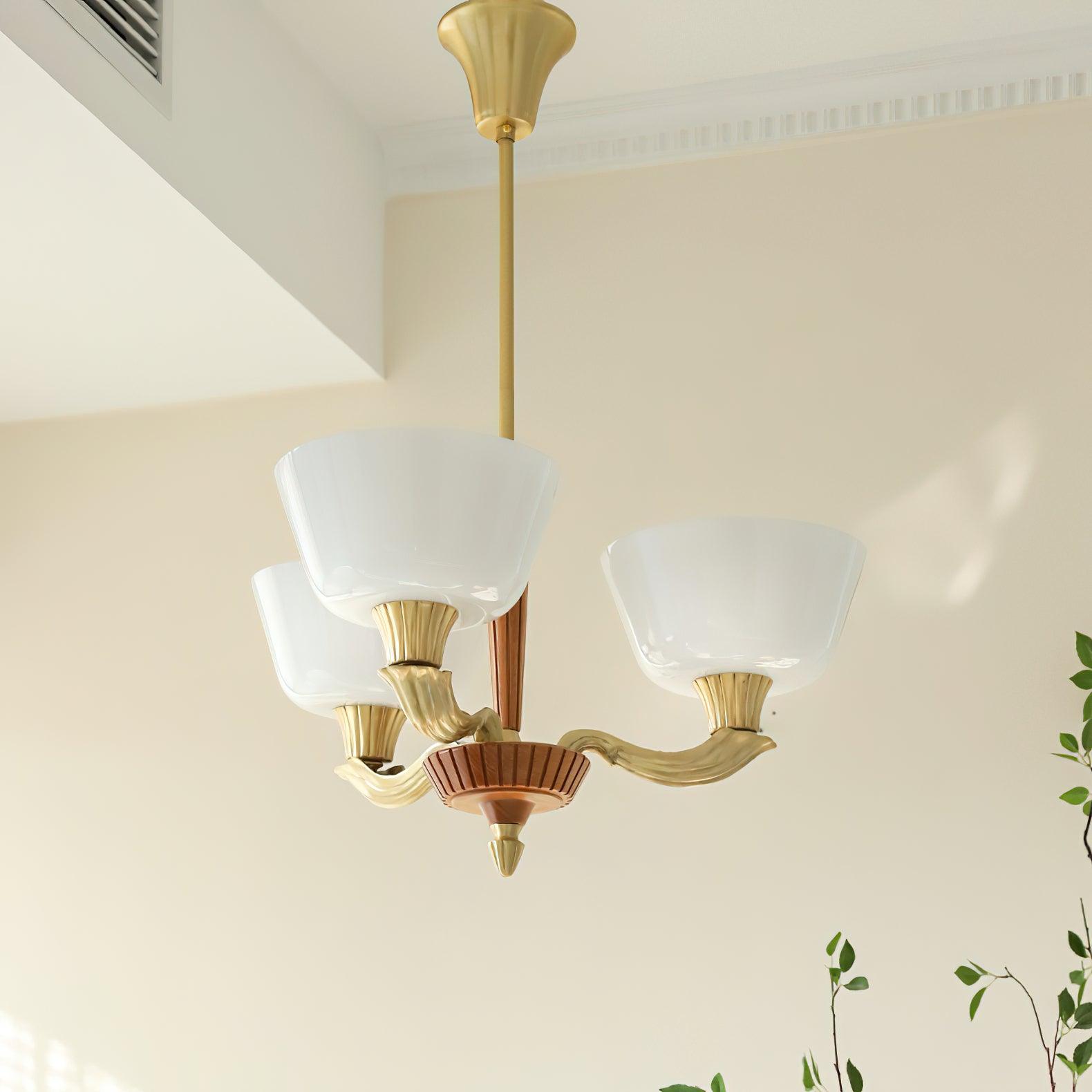 Lustra Chandelier Flared Shade Vintage - Letslighting