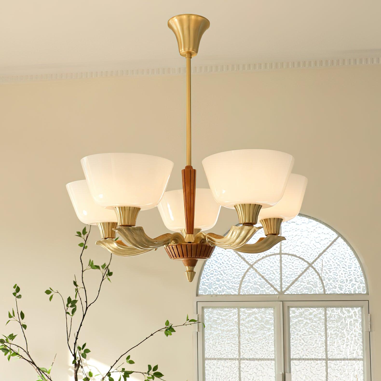 Lustra Chandelier Flared Shade Vintage - Letslighting