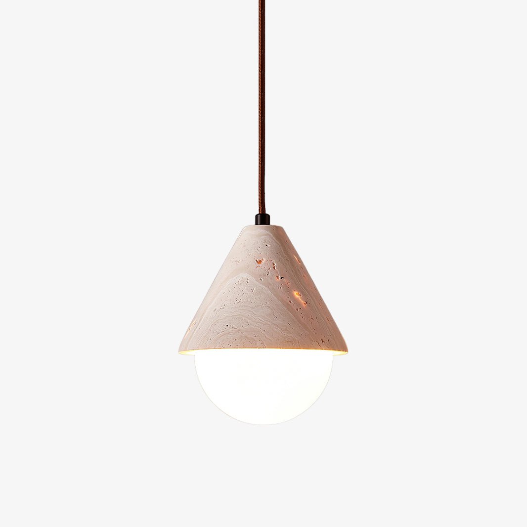 Cevynisra Cone Hemisphere Travertine Pendant Light - Letslighting