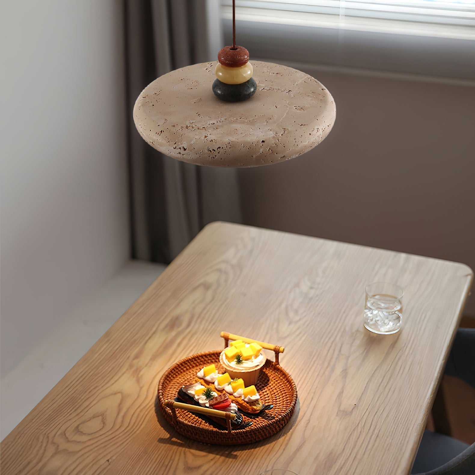 Tinon Pendant Lamp Yellow travertine Marble - Letslighting