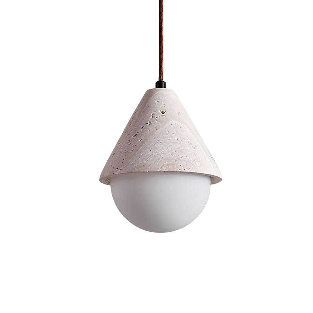 Cevynisra Cone Hemisphere Travertine Pendant Light - Letslighting