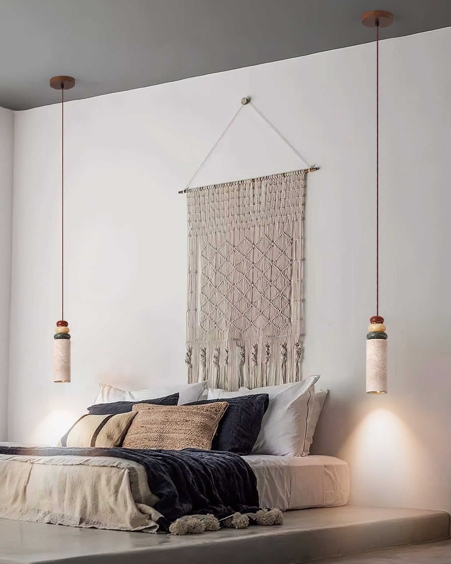 Tinon Pendant Lamp Yellow travertine Marble - Letslighting