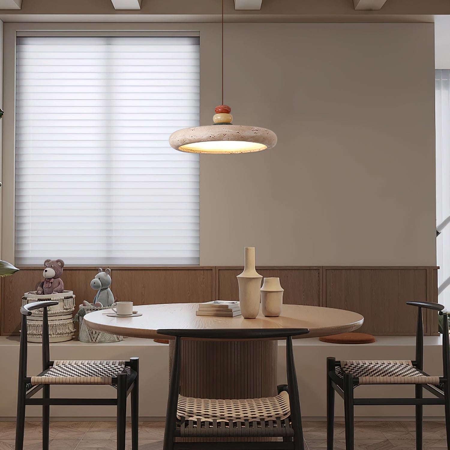 Tinon Pendant Lamp Yellow travertine Marble - Letslighting