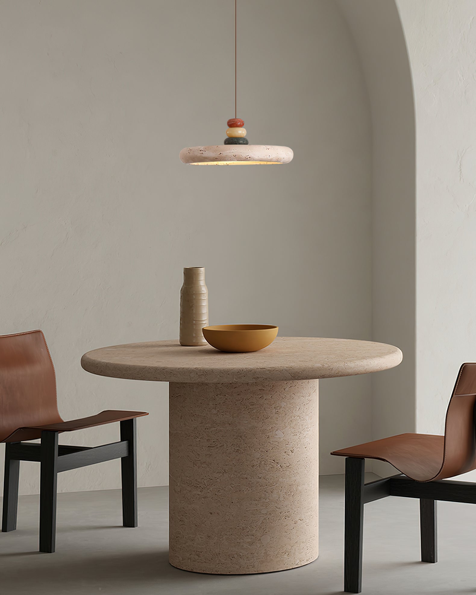 Tinon Pendant Lamp Yellow travertine Marble - Letslighting