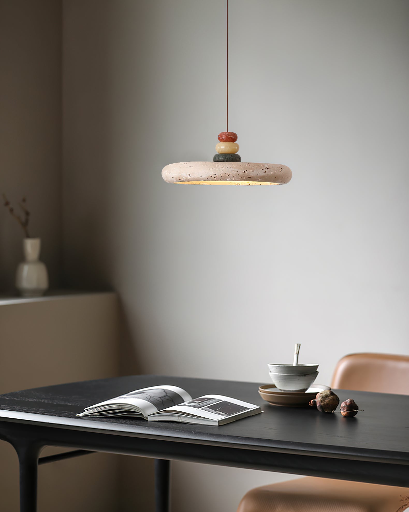 Tinon Pendant Lamp Yellow travertine Marble - Letslighting
