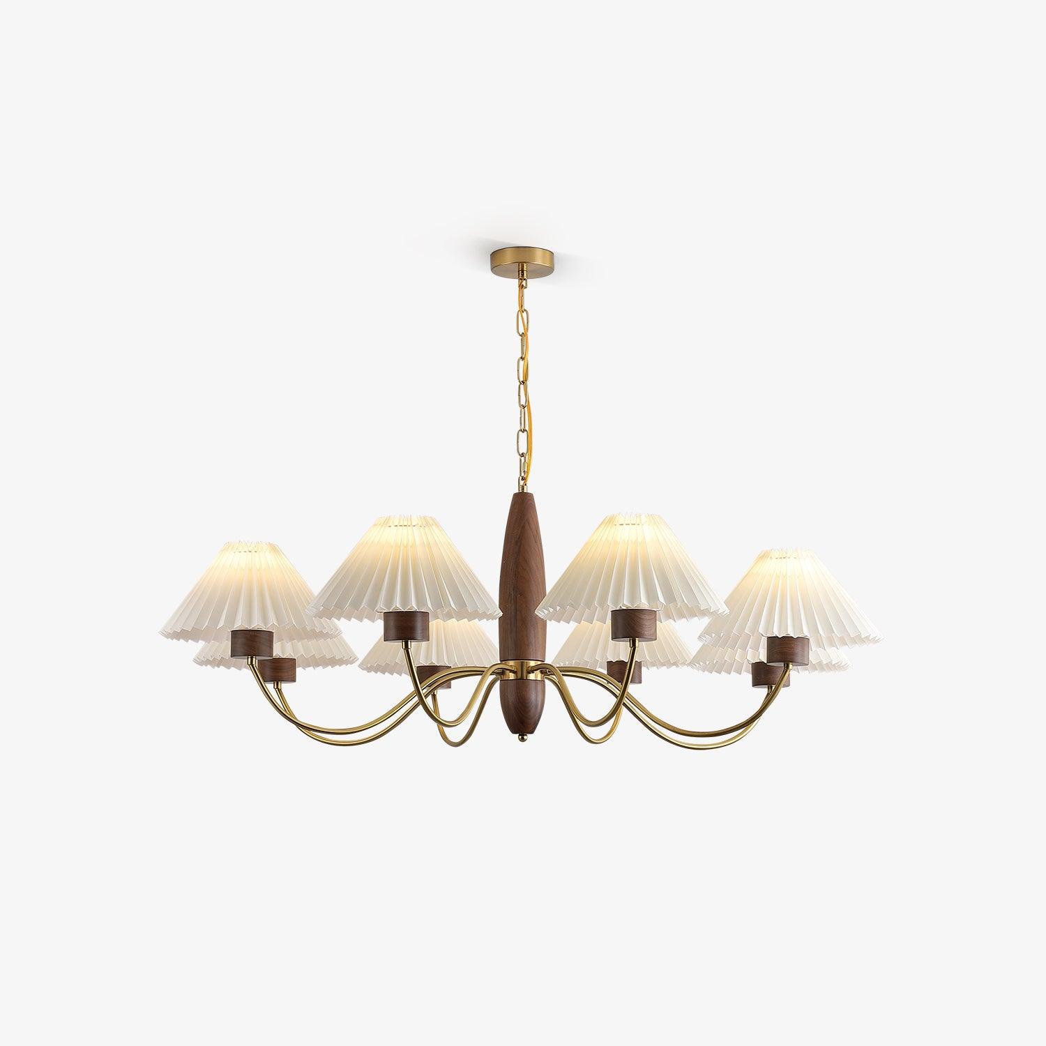 Lustra Chandelier Walnut Brass Elegant - Letslighting