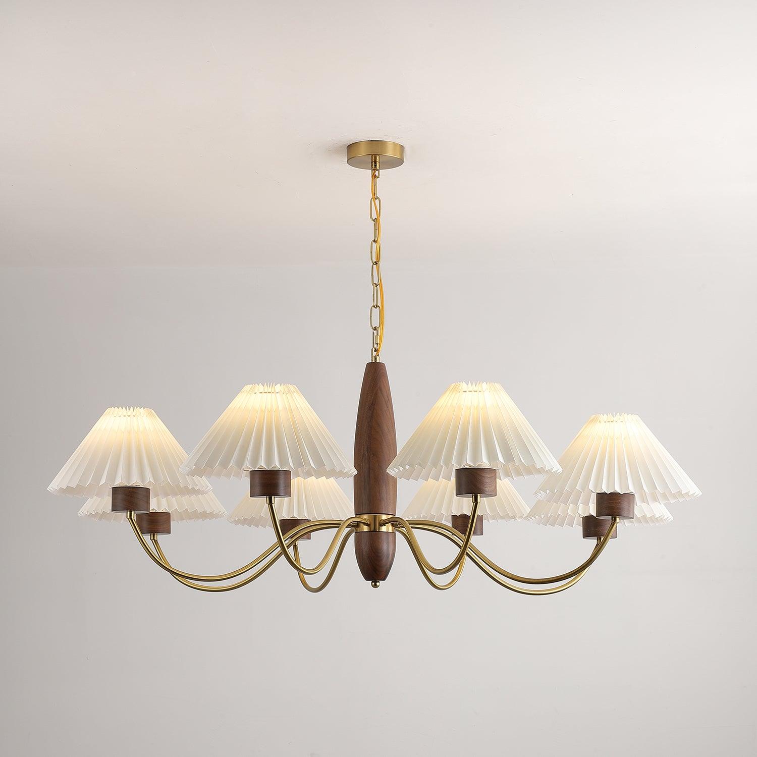 Lustra Chandelier Walnut Brass Elegant - Letslighting